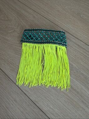 Fringe Choker with Neon Yellow Tassels